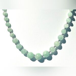 Elegant Green Aventurine Beaded Necklace, 18”